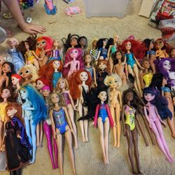 Lot of 40 Random  Dolls (Barbie, LOL, Equestria Girls, Etc)