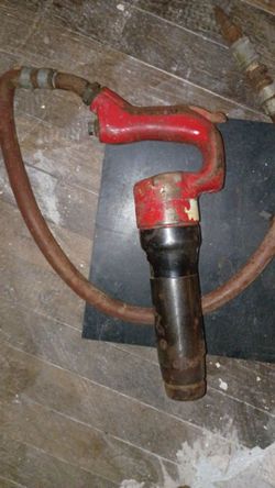 Title: Vintage Chicago Pneumatic Air Chipping Hammer / Demo Breaker with Hose