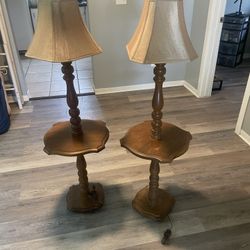 2 Wooden Lamps 