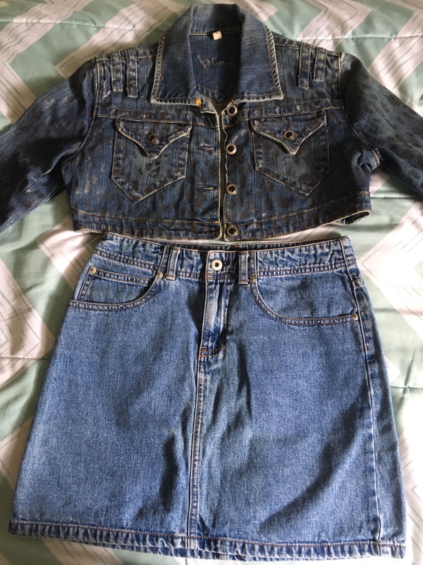 Denim Jacket & Skirt Outfit