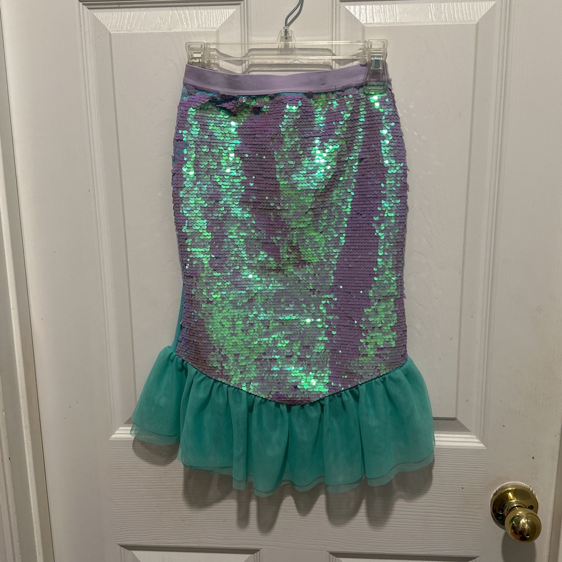 Disney Little Mermaid Sequin Skirt 7/8