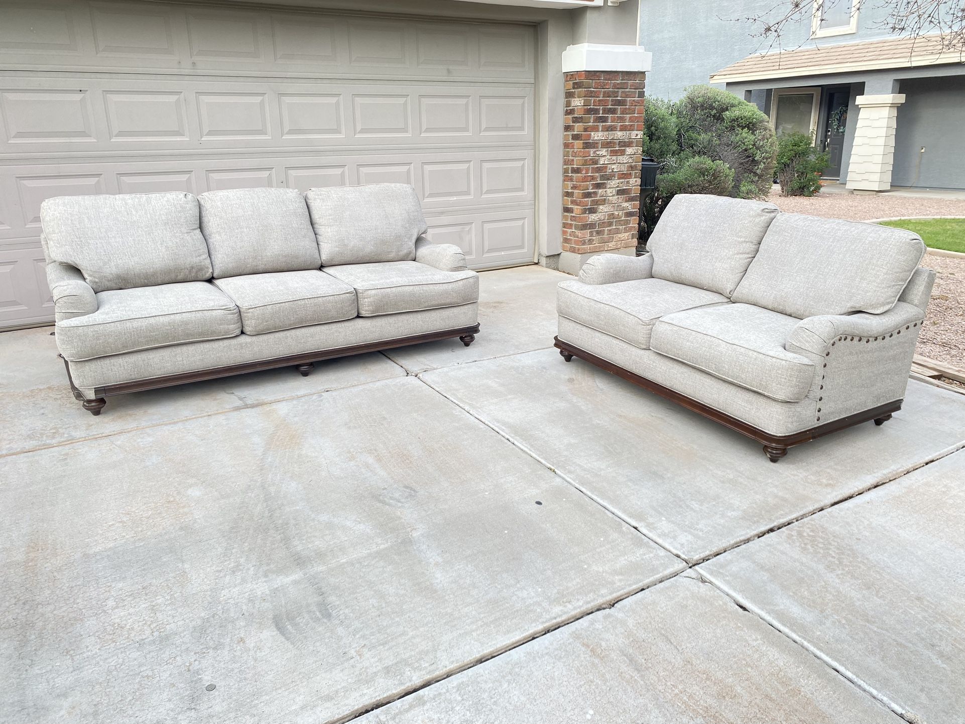 FREE DELIVERY 🚚 - Bob’s Discount Furniture Cora Beige Sofa + Loveseat