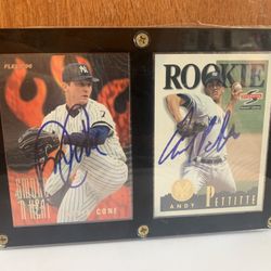 New York Yankees David Cone & Andy Pettitte Autographed Cards 