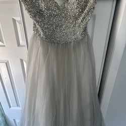 Coya Collection, Silver Prom Dress