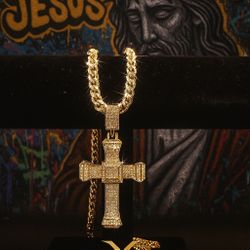 Kings Burden  Gold Filled Chain & Gold Cross 