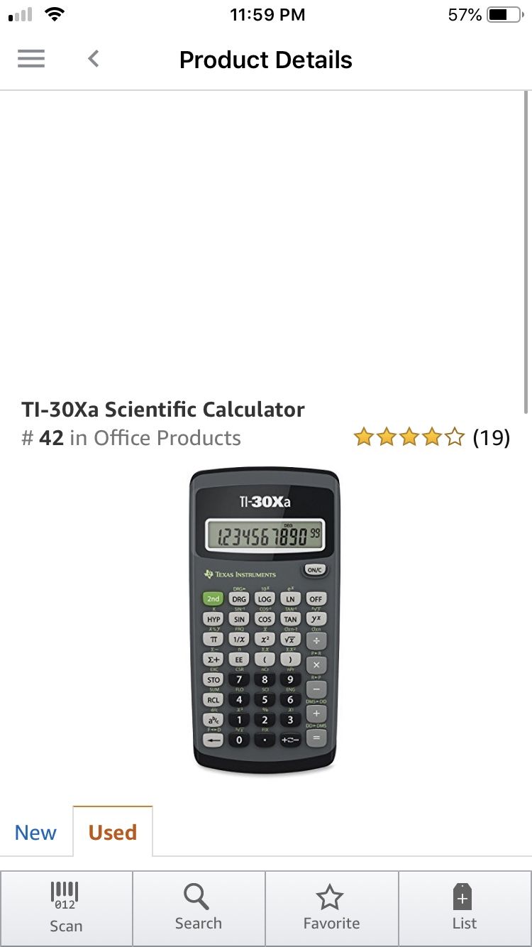 TI-30Xa Scientific Calculator calltxt3218379974 {url removed} Sales Rank: #42 in Office Products Features Polar/rectangular conversions Battery powe