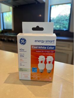 Energy smart 40w white color light bulbs
