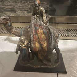 Antique Vienna Cold-Painted Bronze Rug Seller Table Lighter