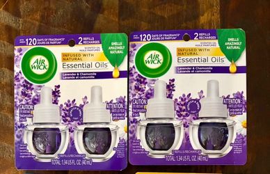 Air Wick scented oil refills in Lavender & Chamomile scent. Each pack contains two refills;  new