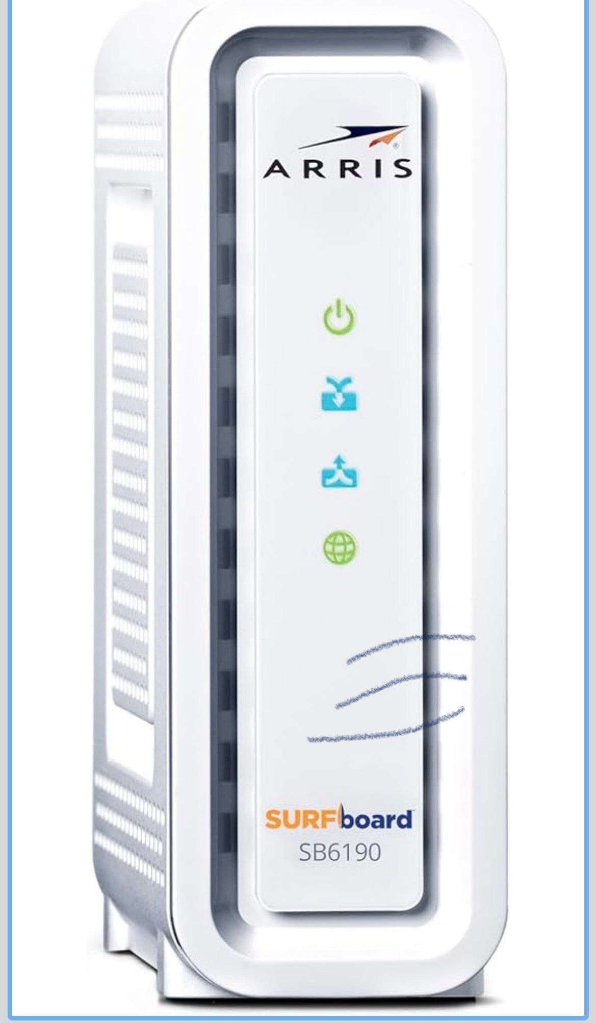 ARRIS (SB6190) - Cable Modem - Fast DOCSIS 3.0 32x8 Gigabit Modem, For Comcast Xfinity, Cox & more [Does not work with Spectrum] 1 Gbps Port, 800 Mbps