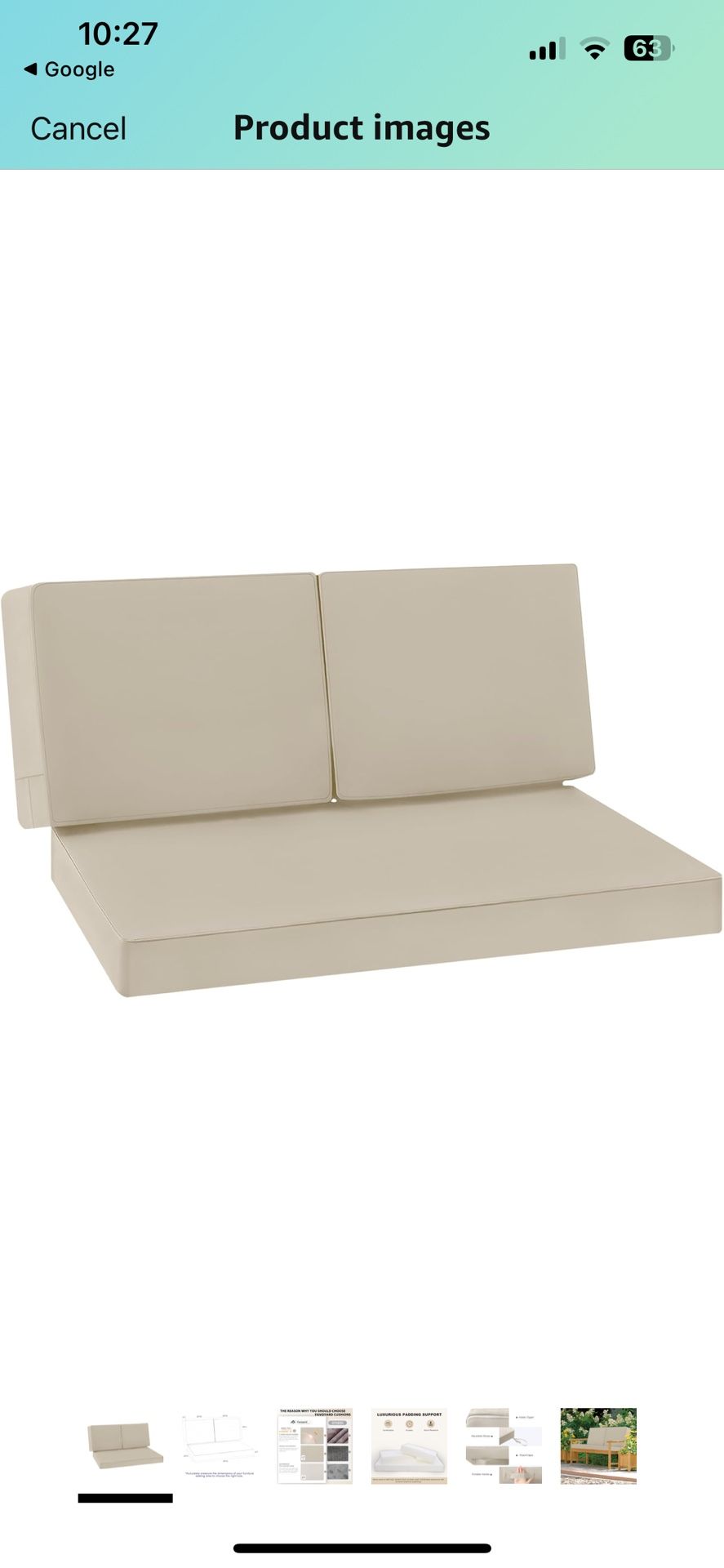 Favoyard Loveseat Cushion 46”L X 26”W