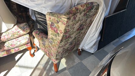 floral high back chairs