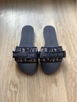 Dior Dway slides (Toile de Jouy pattern)