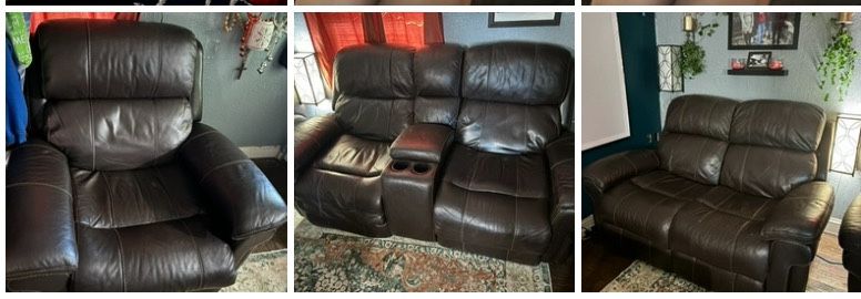NEED GONE TODAY.     Sofa Set With Recliner  NEGOTIABLE 
