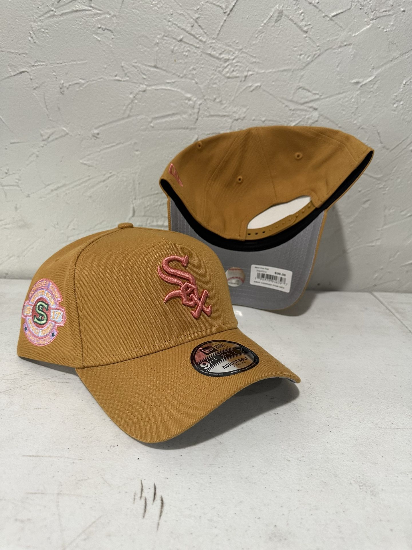 MLB New Era Chicago White Sox Tan 1917 World Series Patch 9forty A Frame SnapBack Hats