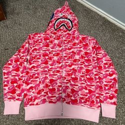 Pink Bape Hoodie Large New 