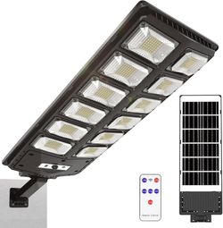 Outdoor Street Lights, 504 LEDs 6500K Solar Street Lights Outdoor Waterproof with Motion Sensor for Yard, Garden, Parking Lot, Patio, Front Door (1 Pa