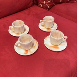 Vintage 1960s Demitasse Cups And Saucers