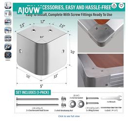 316 Stainless Steel Pontoon Boat Corner Cap Kit with Hardware