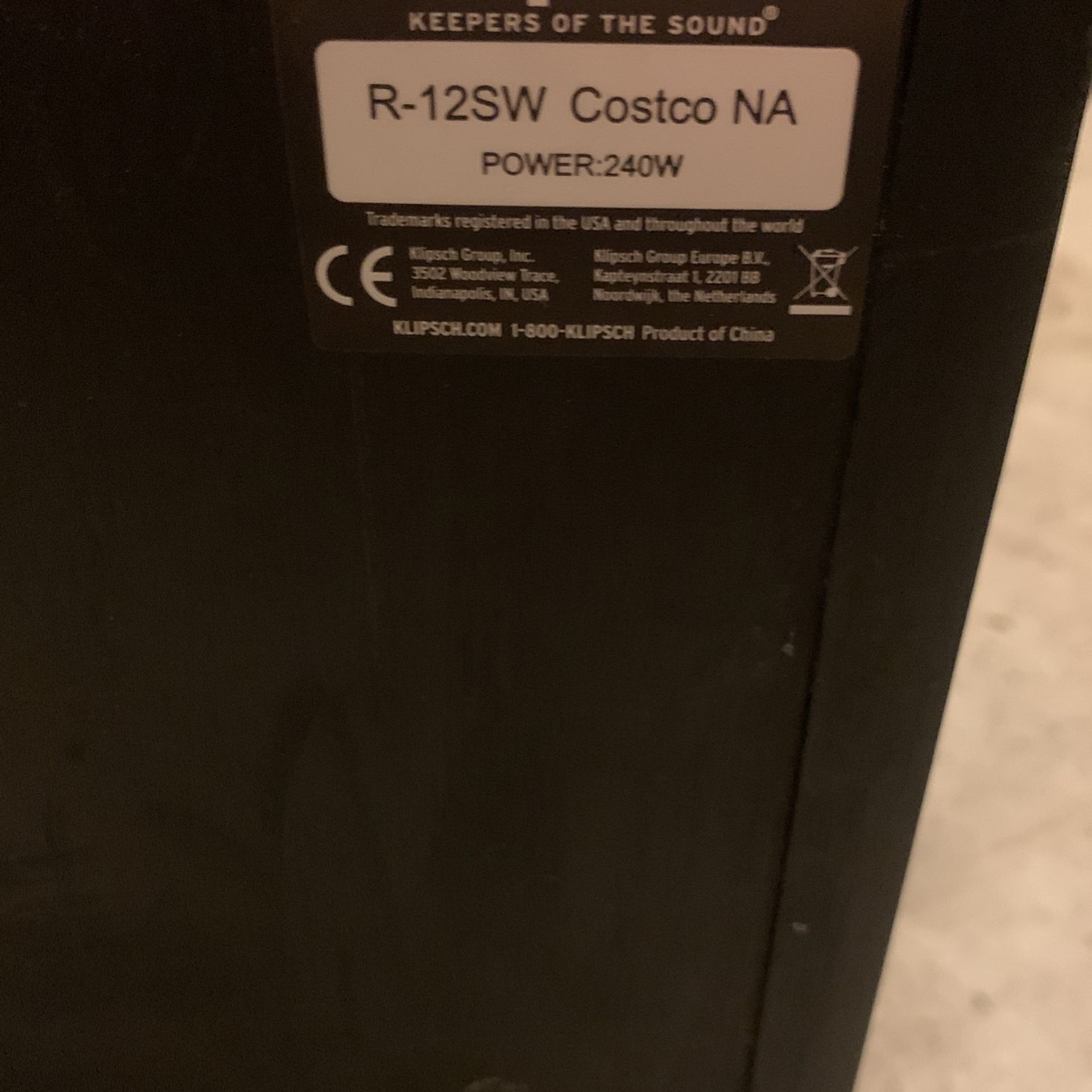 Klipsch R12SW Costco NA 240W Subwoofer for Sale in Irvine, CA OfferUp