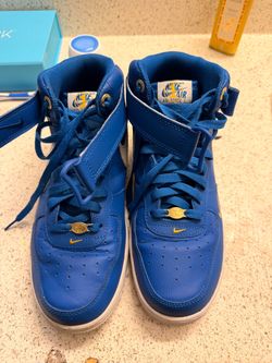 Nike Air Force 1 Mid Blue Gold Sneakers