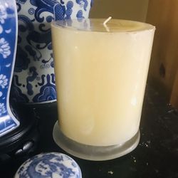 Pottery Barn Wax Ivory Pillar  (Only Candle Not Vases )