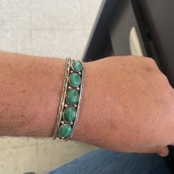 Mens Sterling Native American Cuff 