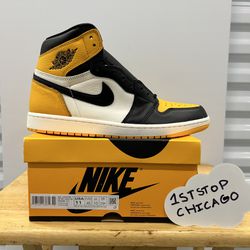 Nike Air Jordan 1 Retro High OG Taxi Men's 11 Yellow Toe Black 555088-711 NEW