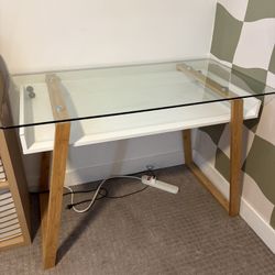 Glass Top Desk/Vanity