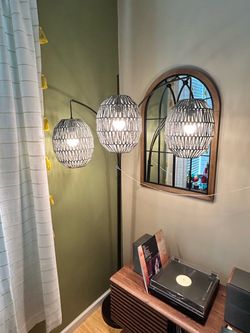 Grey Woven Lamp