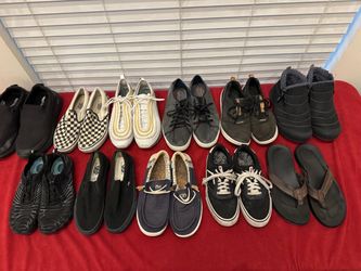 Men’s Shoes Lot of 11 Pairs: Vans, Nike, Sperry, Air Walk, Skechers, Reef, Hey Dude,