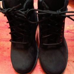 Timberland Premium 6 Inch Waterproof Black Nubuck Boots