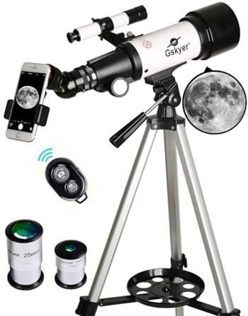 Gskyer Telescope, 70mm Aperture 400mm AZ Mount Astronomical Refracting Telescope for Kids Beginners - Travel Telescope with Carry Bag, Phone Adapter a