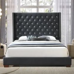 New Windsor Queen King Bed Frame - Black