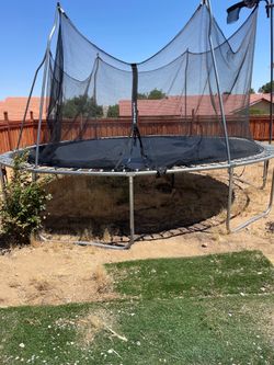 Trampoline with bball hoop