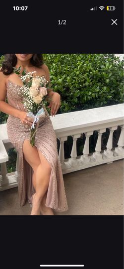 Formal Bedazzled Strapless Dress