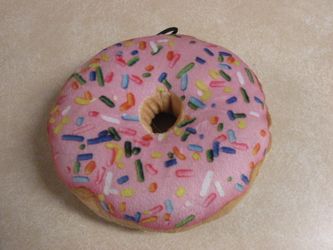 New Soft Plush Donut with Sprinkles Squeaky Dog Toy