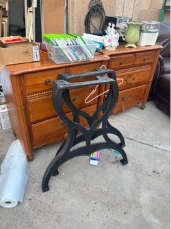 Pair of Pristine Industrial Iron Table Legs for Custom Desk / Table