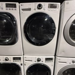 LG White Front Load Washer And Gas Dryer Set 
