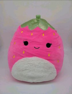 Original Squishmallows 16" MIMI THE STRAWBERRY Glows Under Blacklight RARE-Large