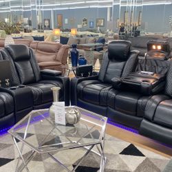 Sofa And Loveseat Power Recliners And Power Headrest 