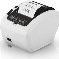 MUNBYN Receipt Printer, Thermal Receipt Printer Works with Windows Mac Chromebook Linux Cash Drawer, USB/Ethernet Port 80mm Printer for POS ITPP047  
