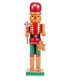 New set of 2 Cabilock Gingerbread Nutcracker 14 Inch Wooden Christmas Chef Figure Decor