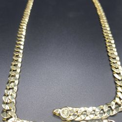 14K Stamped Cuban Chain Diamond Cut 24IN 8MM 