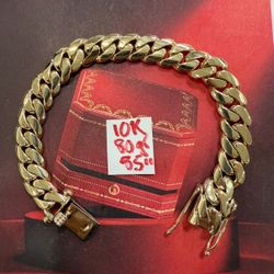 10K  Solid Gold 🇨🇺 Links Bracelet 80Gr  8.5 Inches Long 