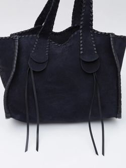 Chloe Mony Tote in Midnight Blue Suede