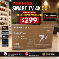 Toshiba Smart TV 4K 55" brand new - on special cash deal $299 🤩✅