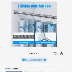 Brand New Adjustable Shower Curtain Rod (27–80 in) – No Drilling – Silver