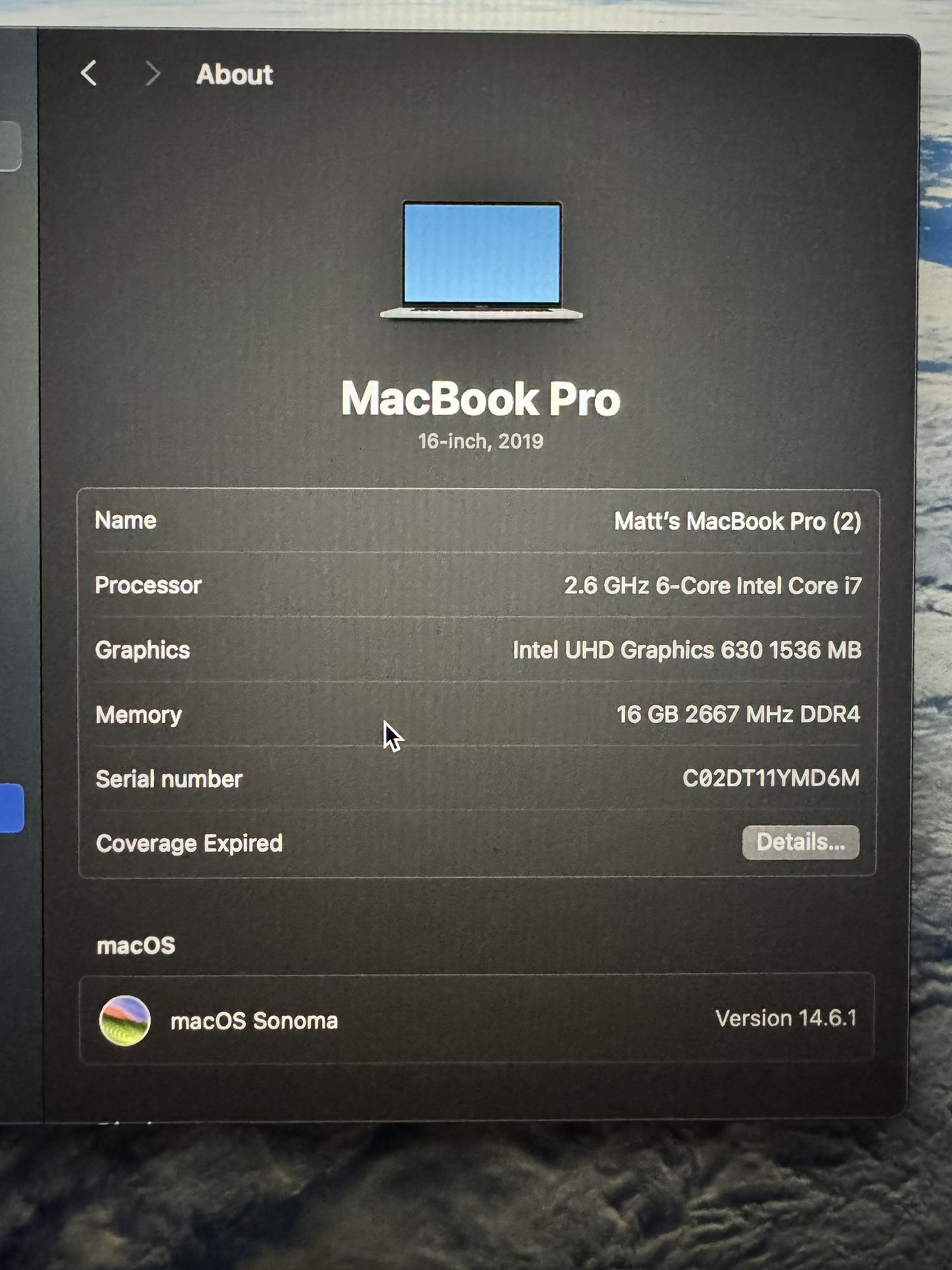MacBook Pro 16” 2019 With Touchbar