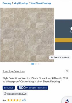 Brand-New Lowe’s Wexford Slate Vinyl Flooring – ~165 Sq Ft